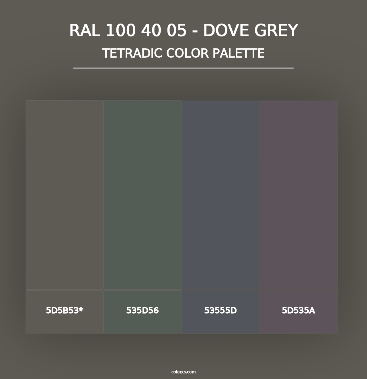 RAL 100 40 05 - Dove Grey - Tetradic Color Palette