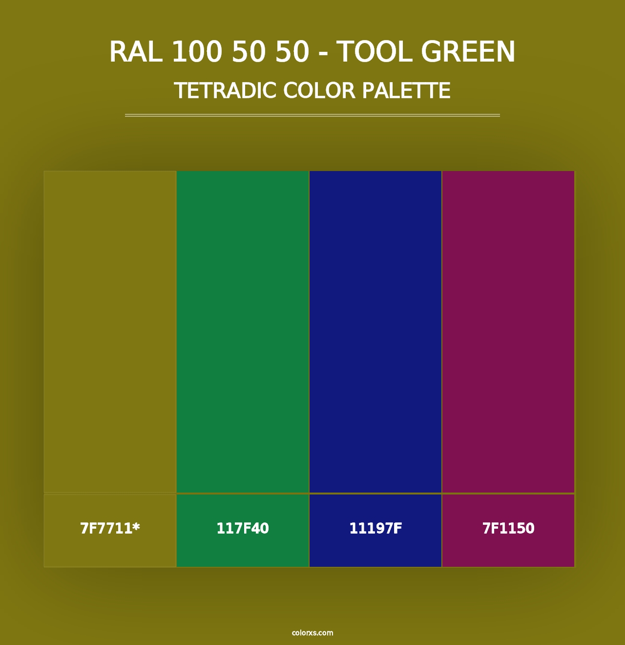 RAL 100 50 50 - Tool Green - Tetradic Color Palette