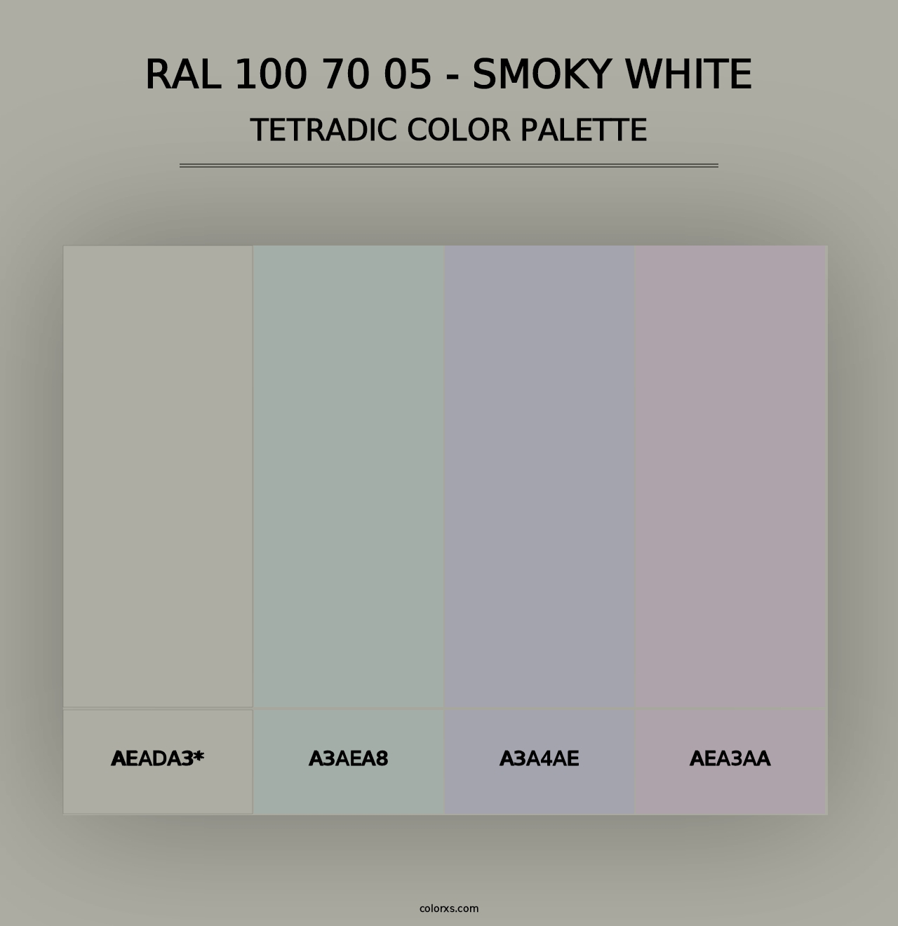 RAL 100 70 05 - Smoky White - Tetradic Color Palette