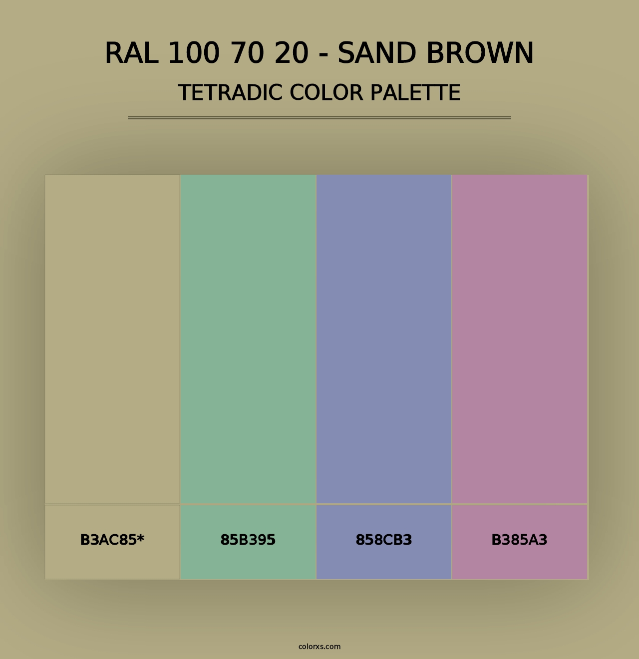 RAL 100 70 20 - Sand Brown - Tetradic Color Palette