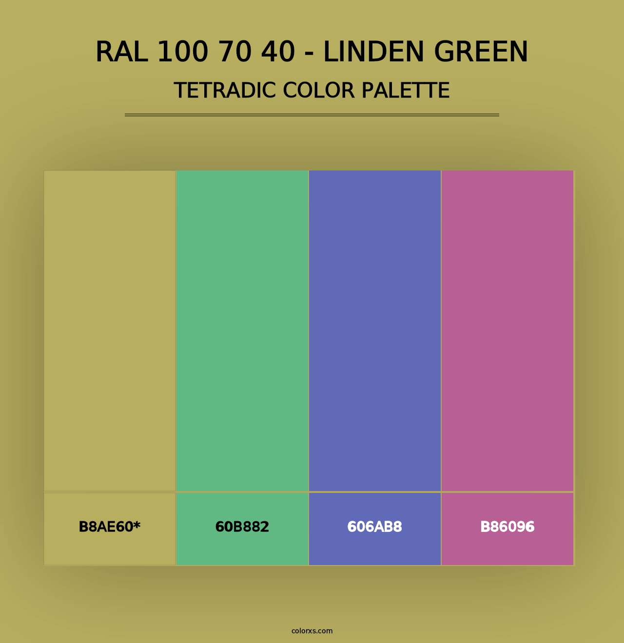 RAL 100 70 40 - Linden Green - Tetradic Color Palette