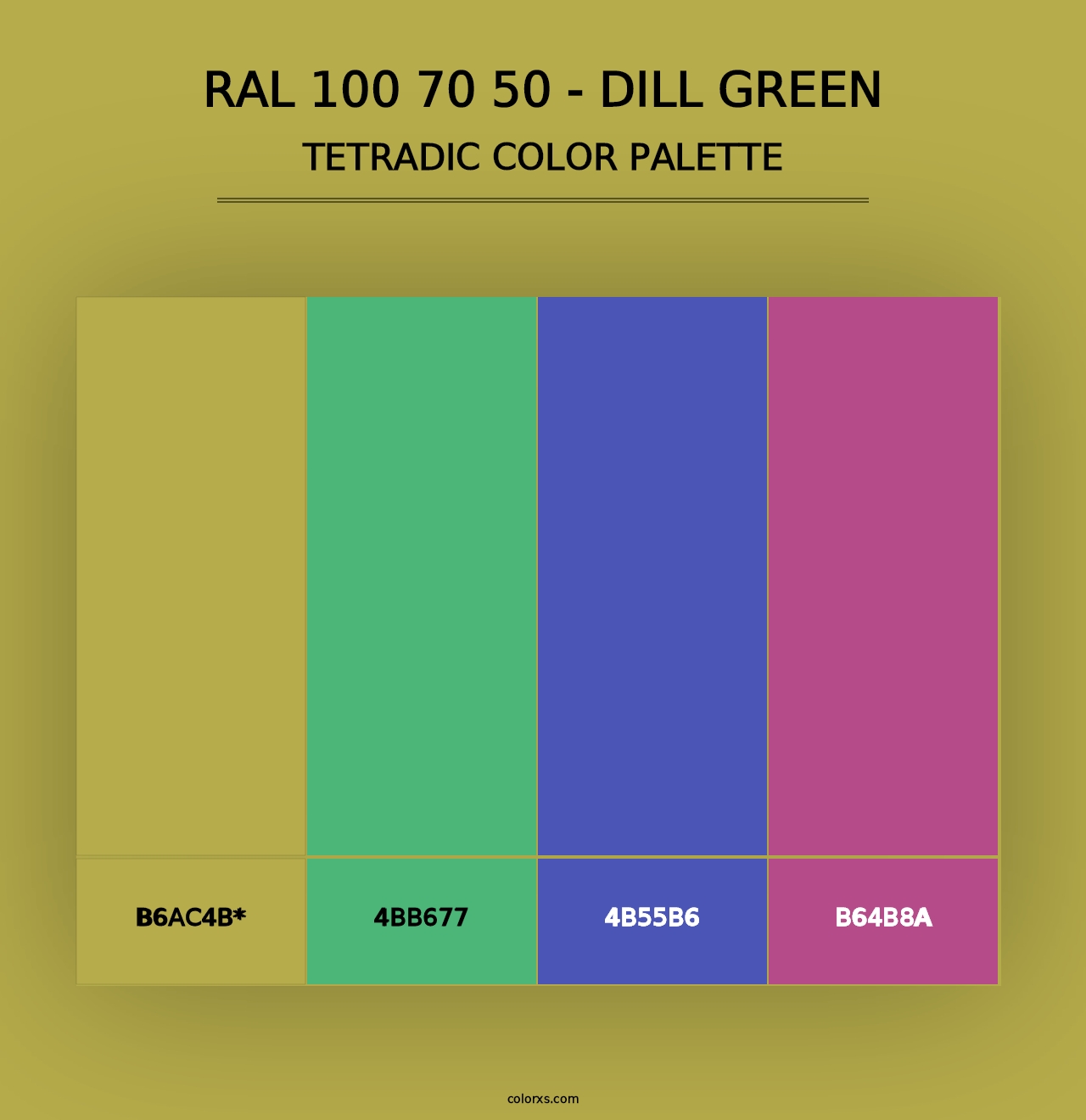 RAL 100 70 50 - Dill Green - Tetradic Color Palette