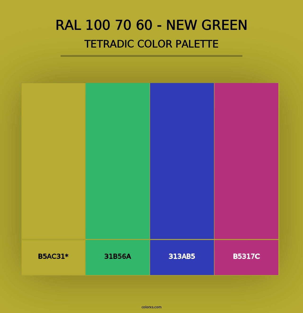 RAL 100 70 60 - New Green - Tetradic Color Palette