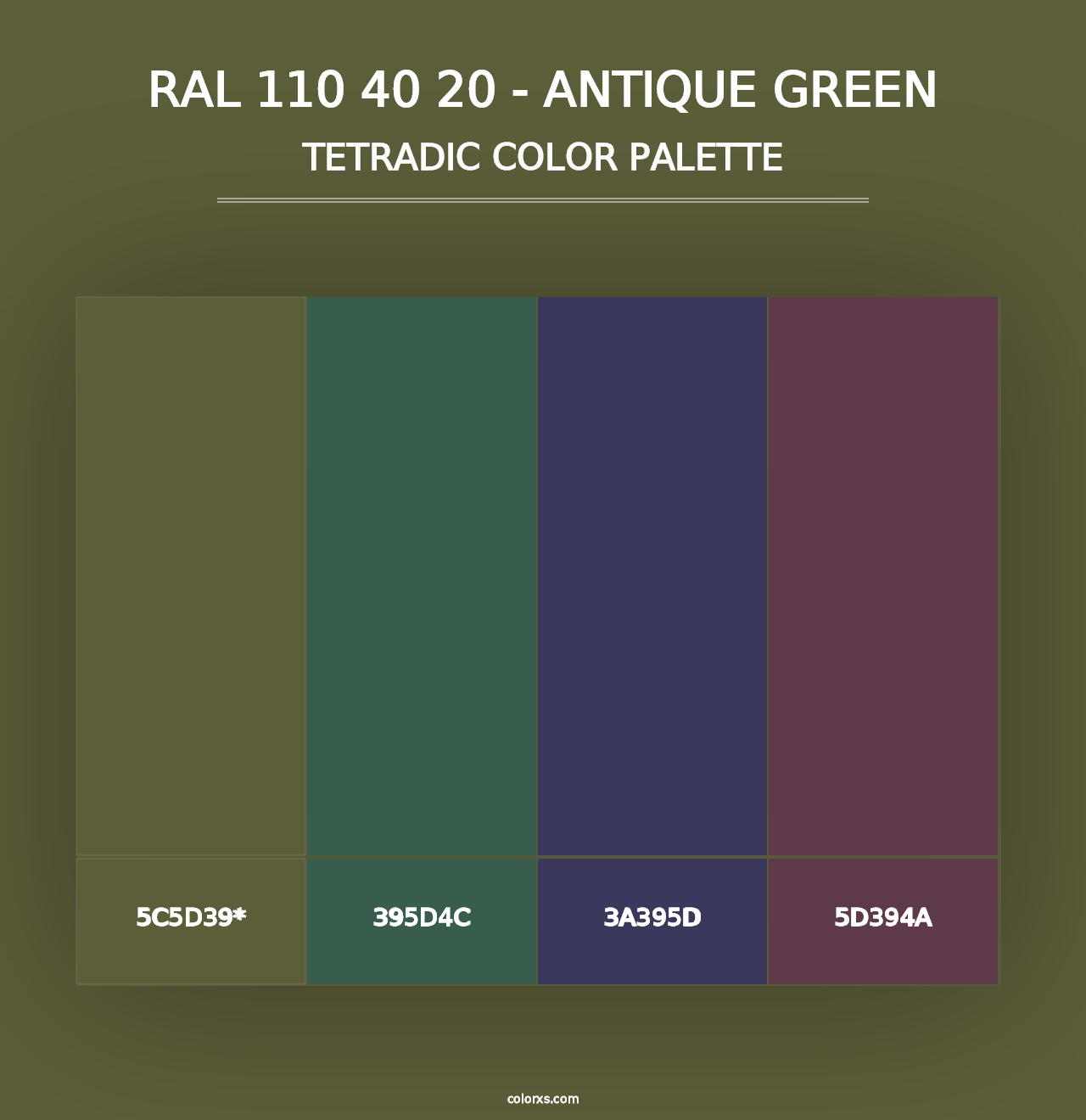 RAL 110 40 20 - Antique Green - Tetradic Color Palette