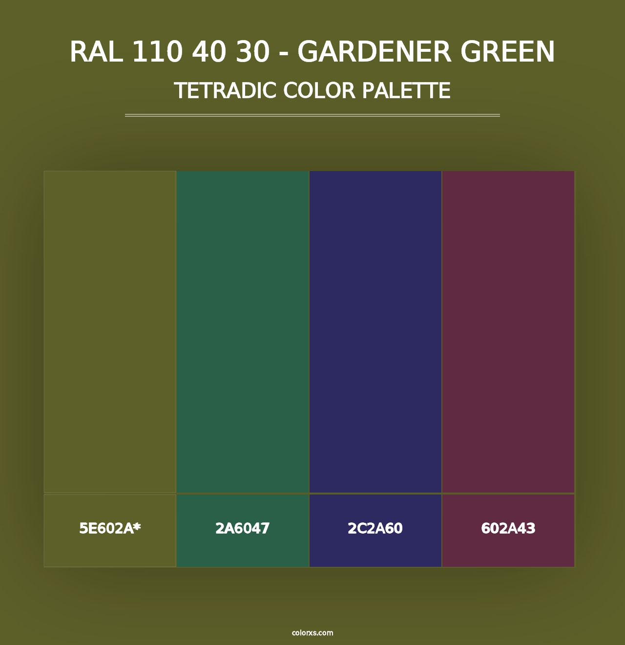 RAL 110 40 30 - Gardener Green - Tetradic Color Palette