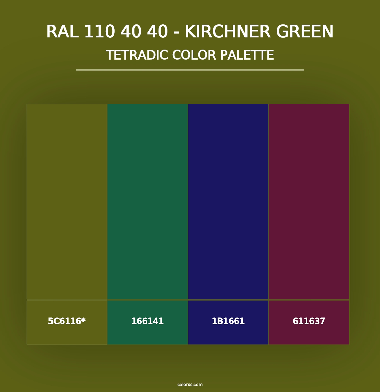 RAL 110 40 40 - Kirchner Green - Tetradic Color Palette