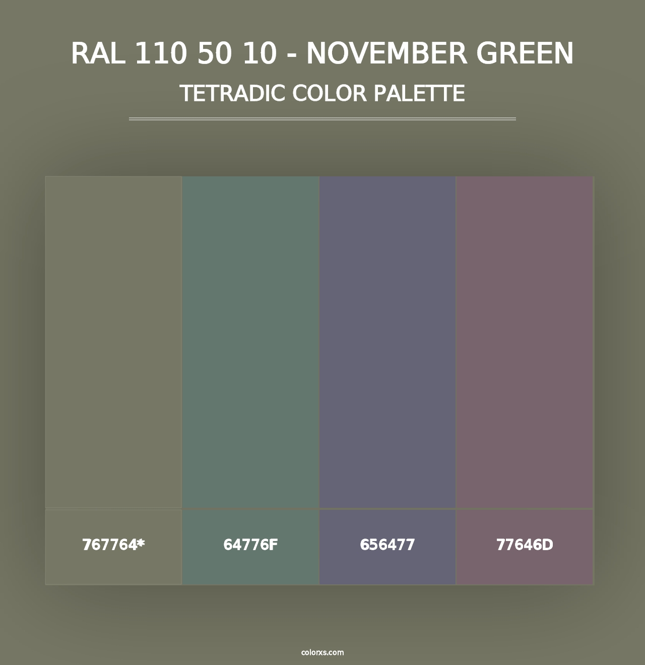 RAL 110 50 10 - November Green - Tetradic Color Palette