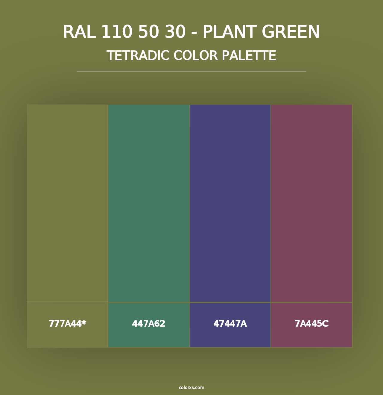 RAL 110 50 30 - Plant Green - Tetradic Color Palette