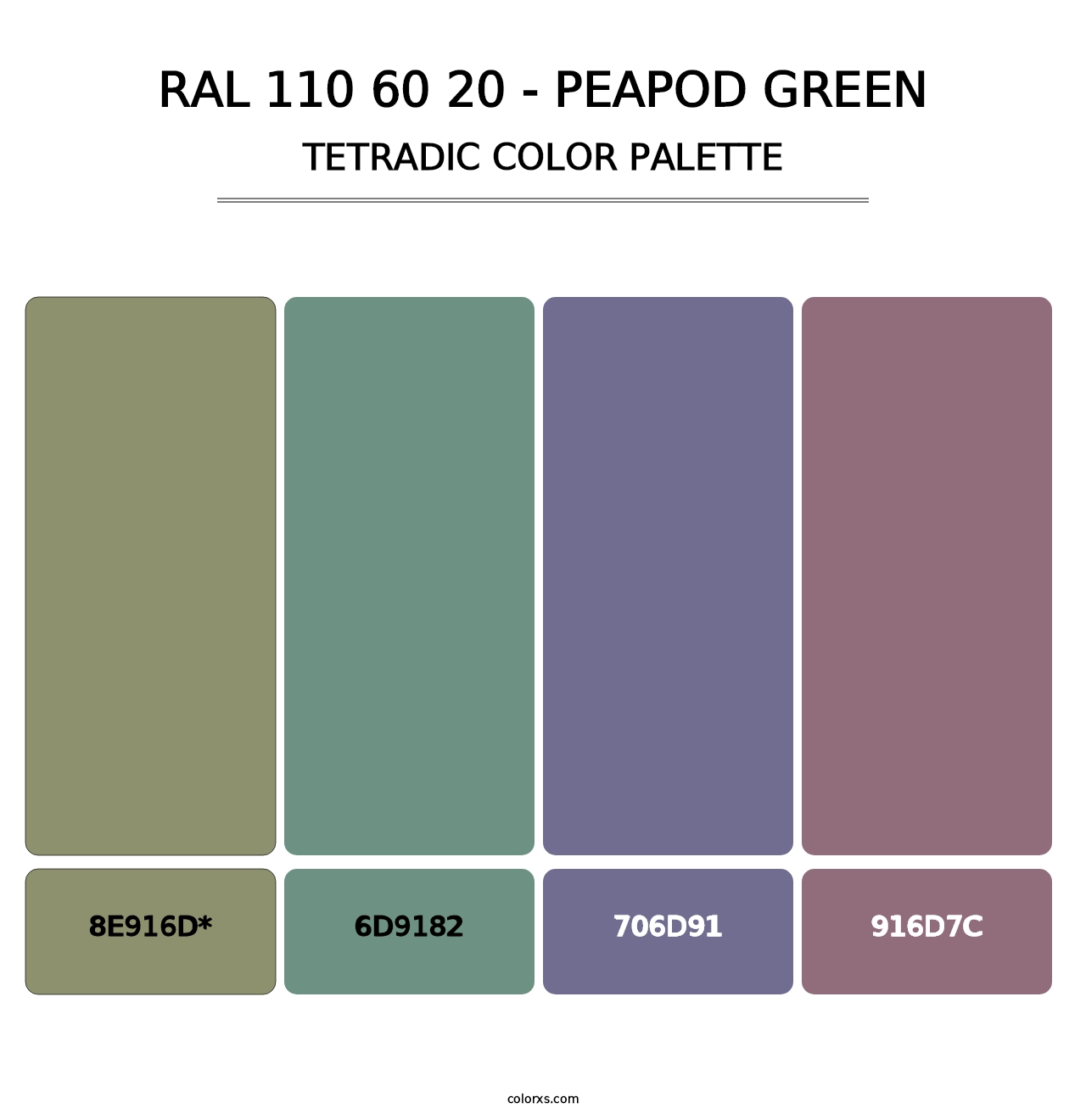 RAL 110 60 20 - Peapod Green - Tetradic Color Palette