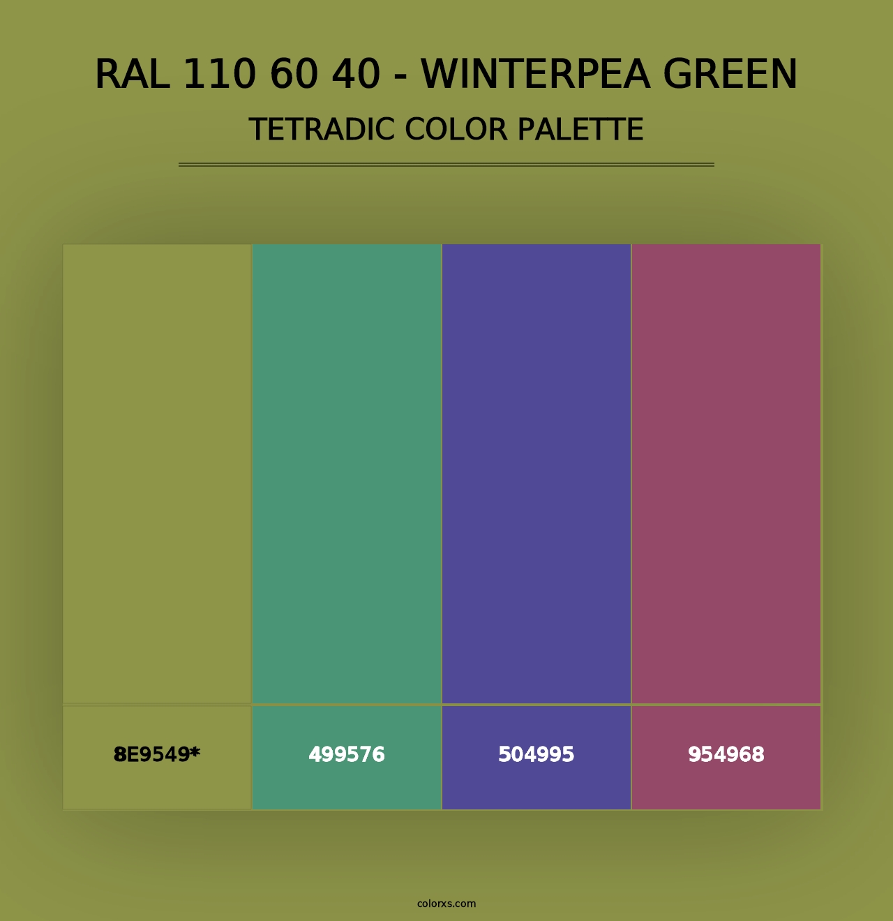 RAL 110 60 40 - Winterpea Green - Tetradic Color Palette