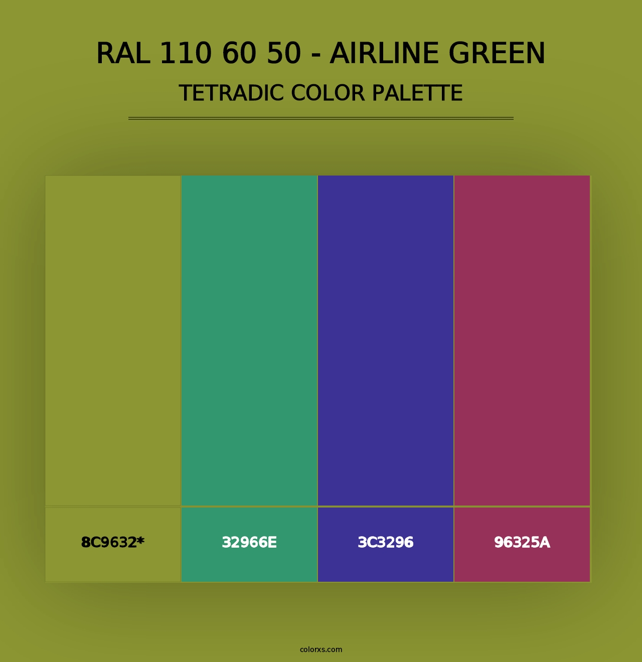 RAL 110 60 50 - Airline Green - Tetradic Color Palette