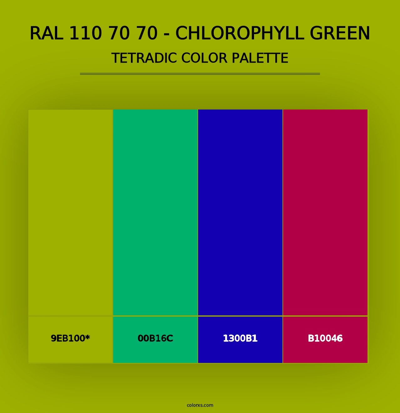 RAL 110 70 70 - Chlorophyll Green - Tetradic Color Palette