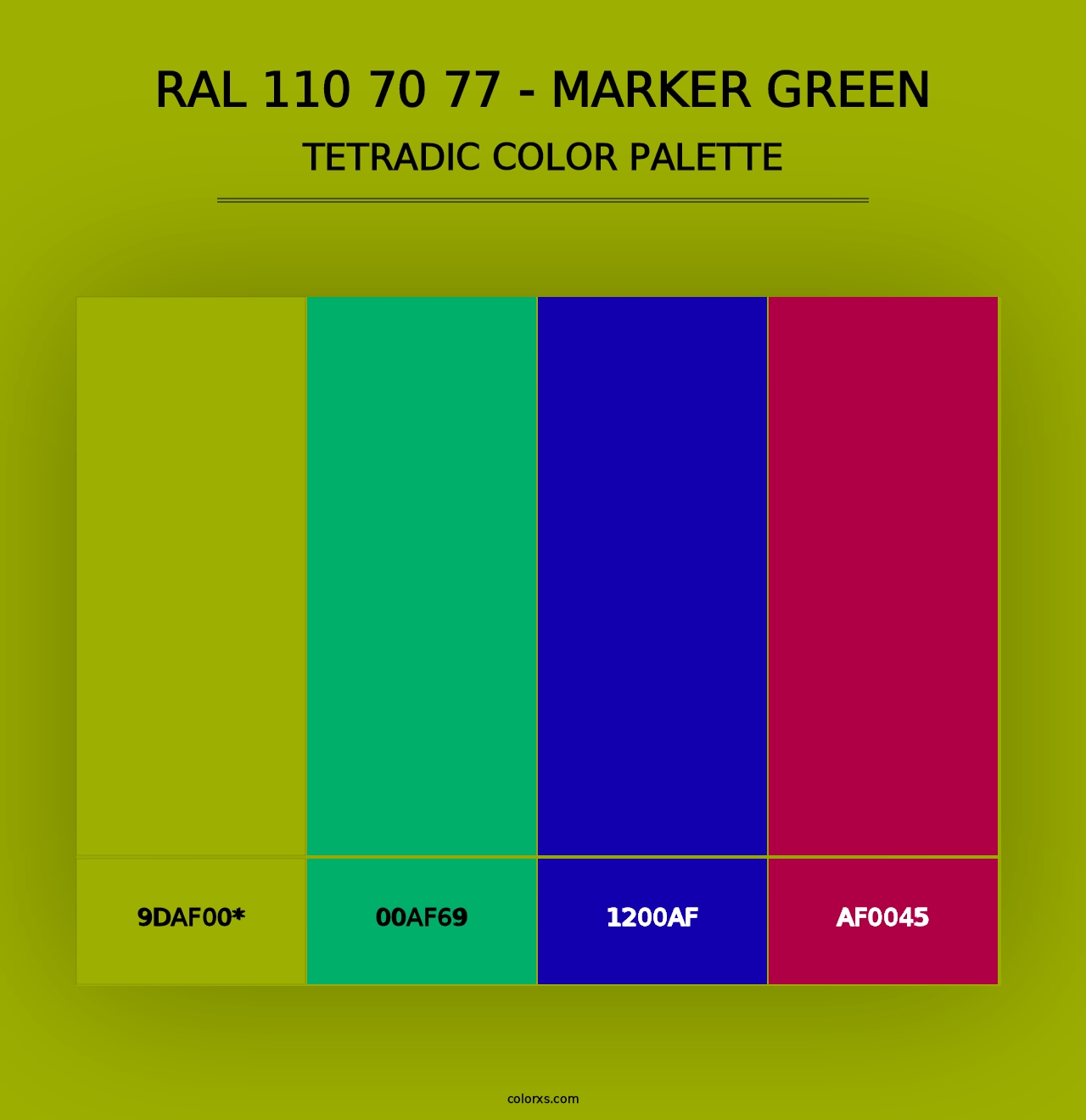 RAL 110 70 77 - Marker Green - Tetradic Color Palette