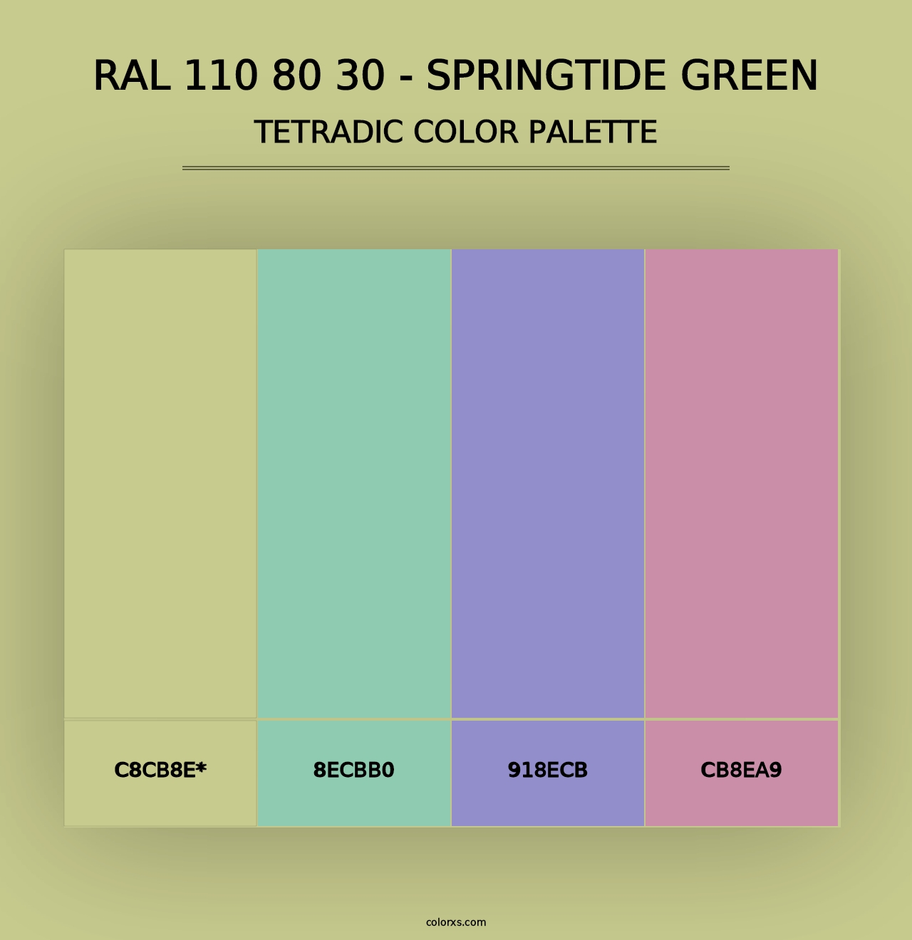 RAL 110 80 30 - Springtide Green - Tetradic Color Palette