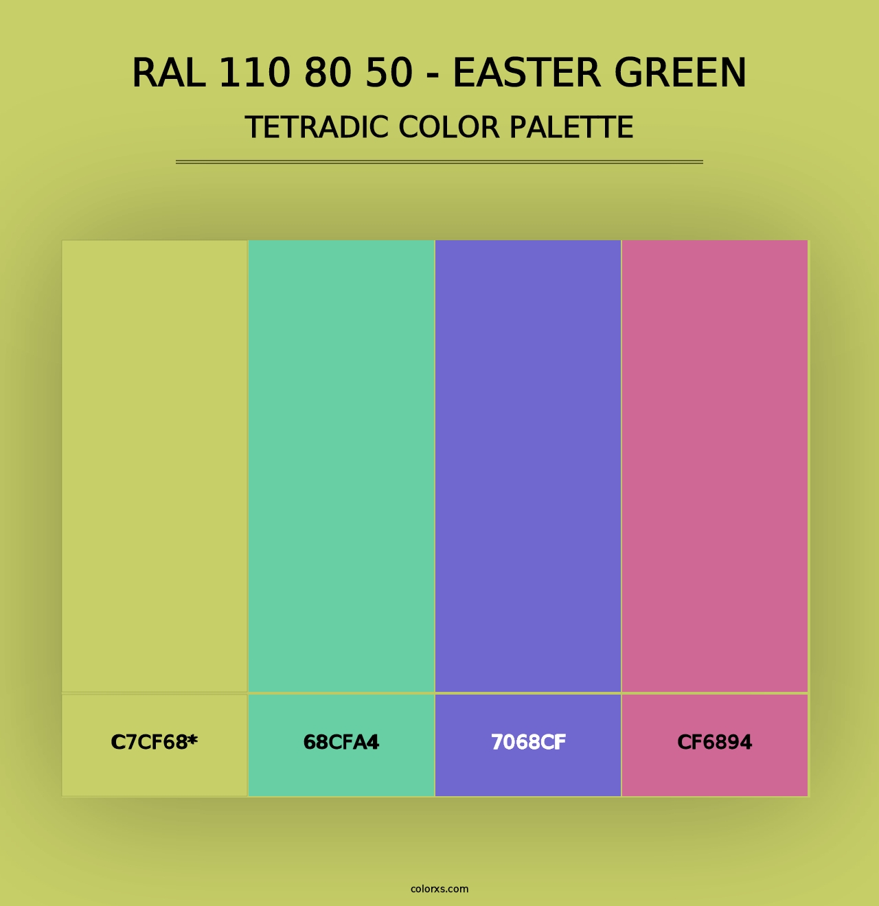 RAL 110 80 50 - Easter Green - Tetradic Color Palette