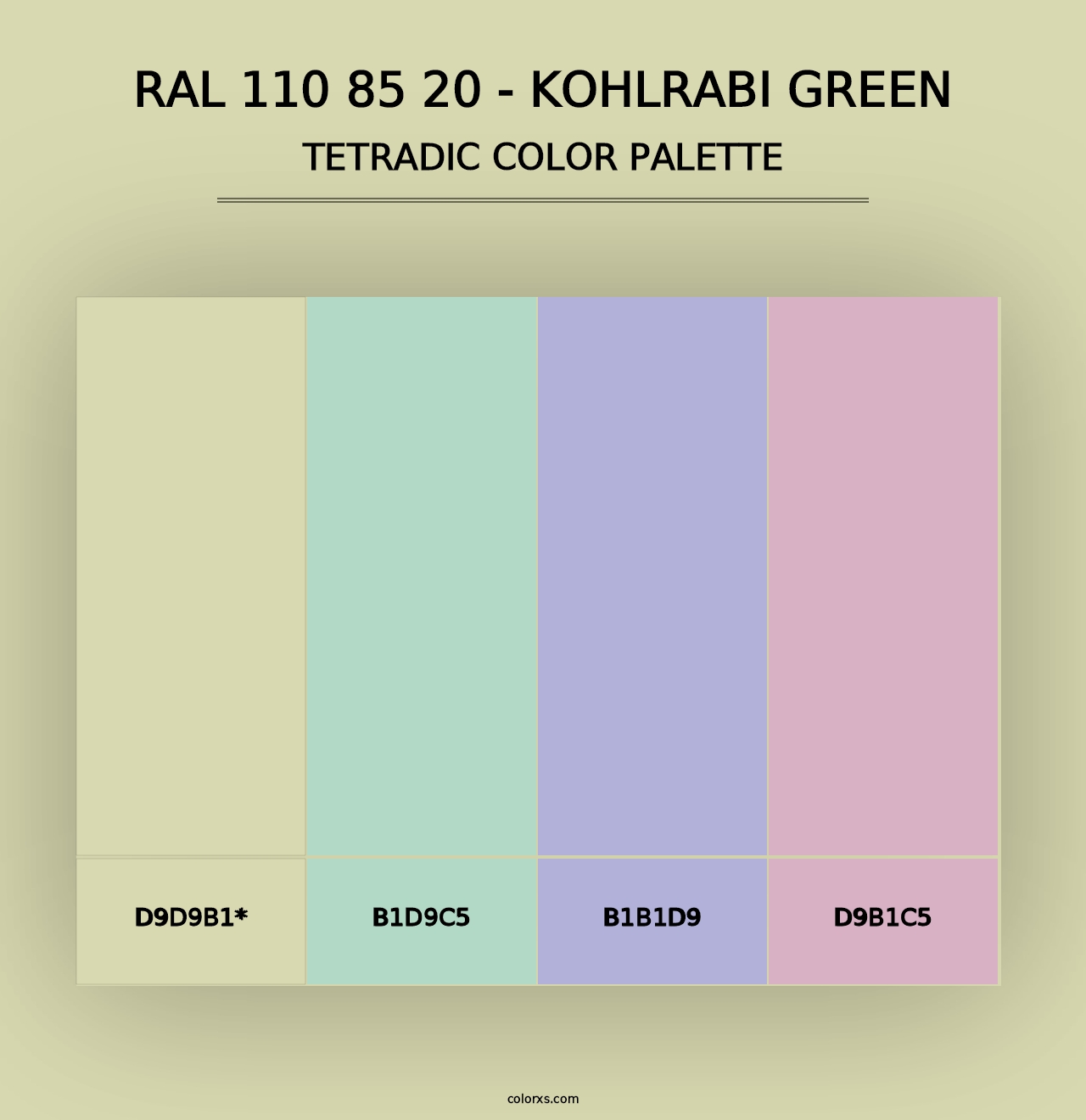 RAL 110 85 20 - Kohlrabi Green - Tetradic Color Palette