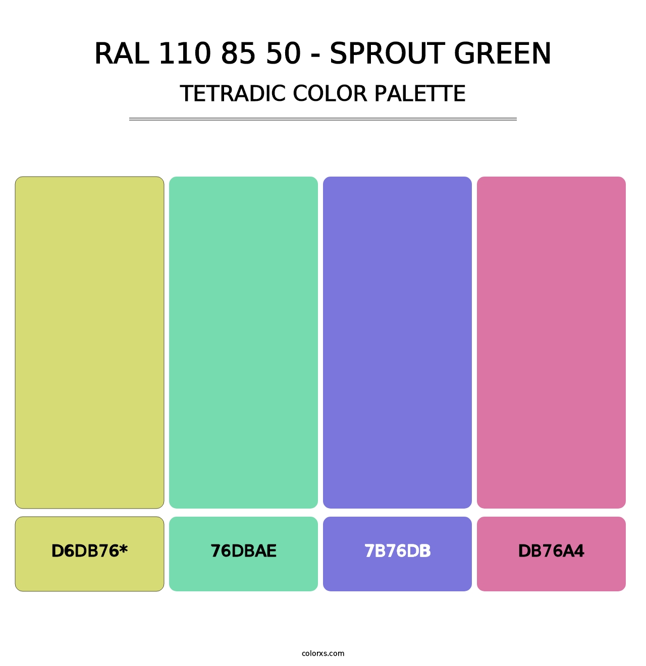 RAL 110 85 50 - Sprout Green - Tetradic Color Palette