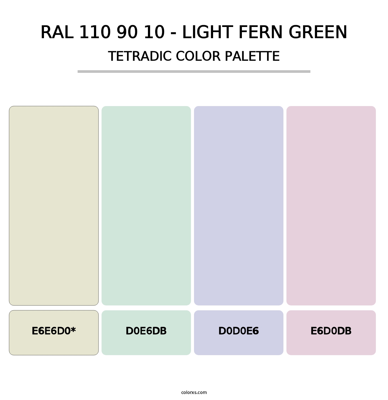 RAL 110 90 10 - Light Fern Green - Tetradic Color Palette