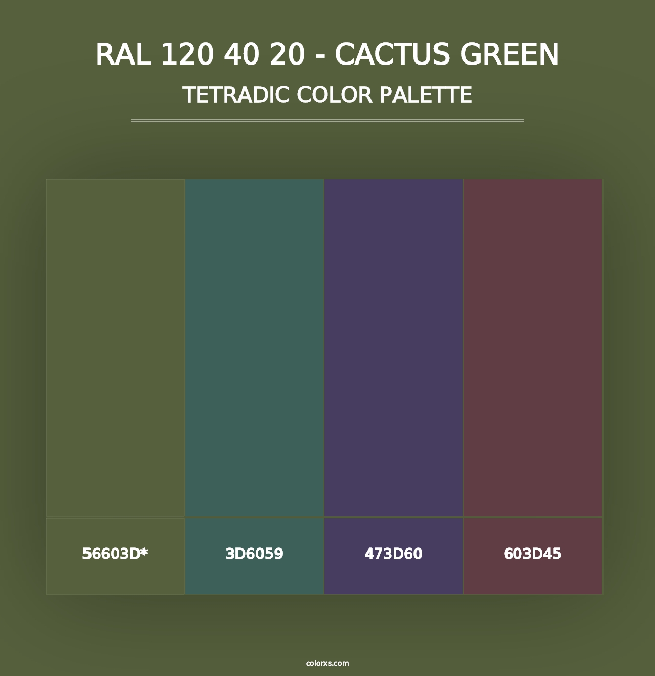 RAL 120 40 20 - Cactus Green - Tetradic Color Palette