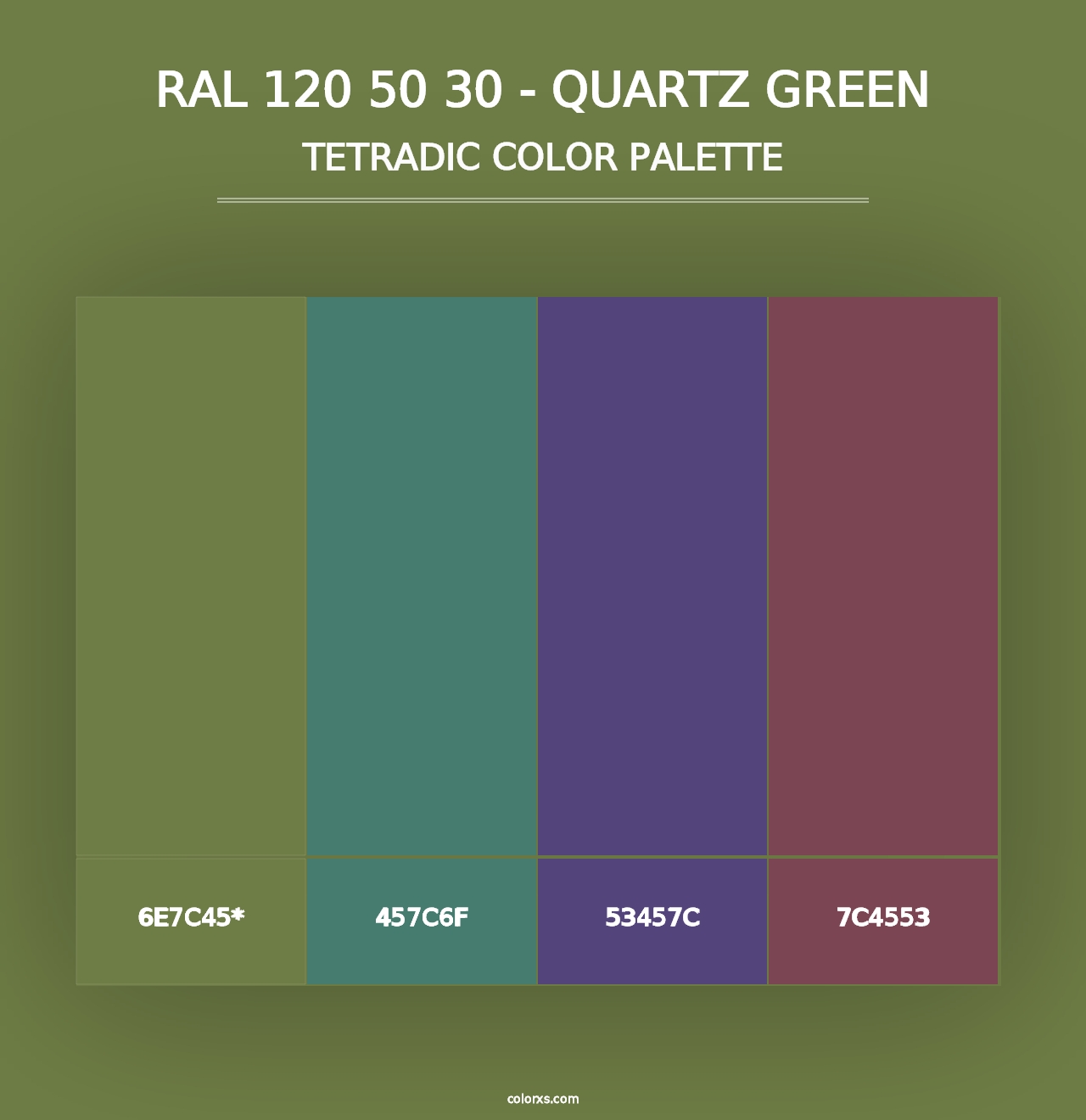 RAL 120 50 30 - Quartz Green - Tetradic Color Palette