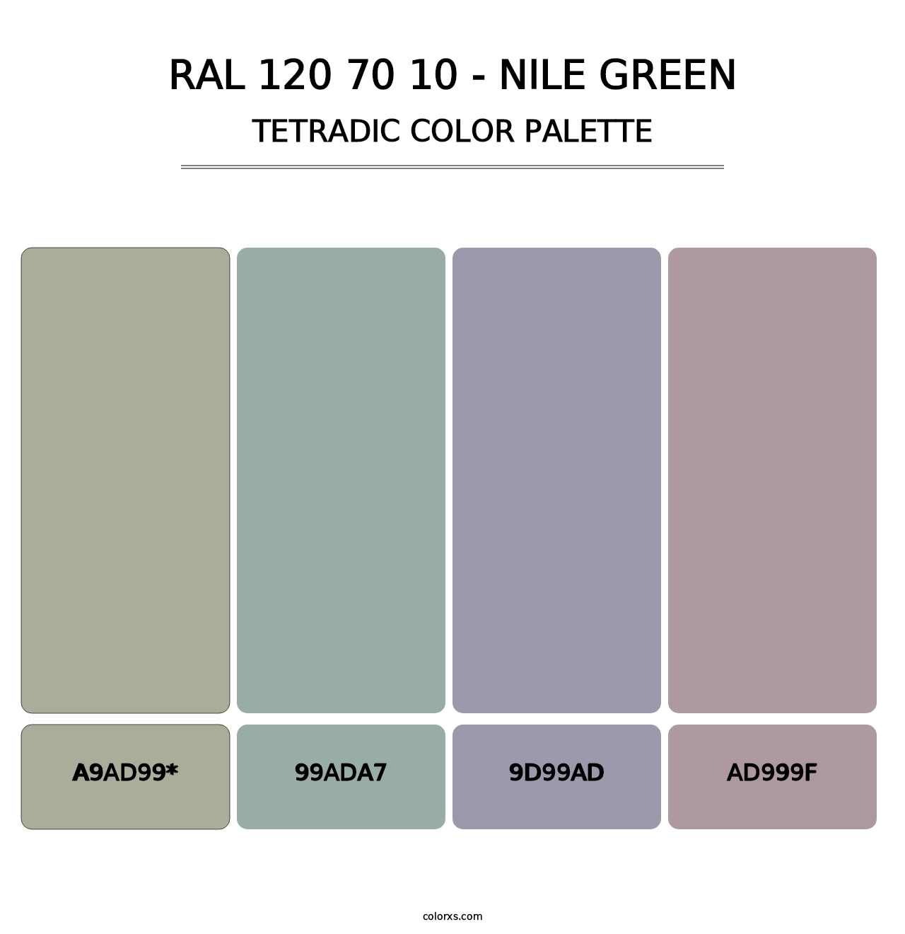 RAL 120 70 10 - Nile Green - Tetradic Color Palette