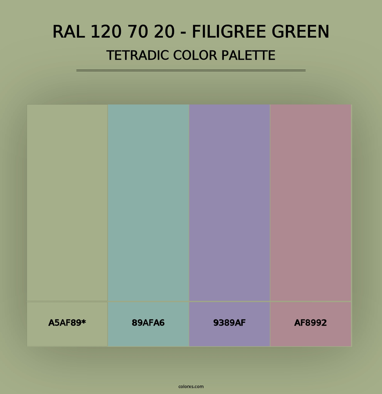 RAL 120 70 20 - Filigree Green - Tetradic Color Palette