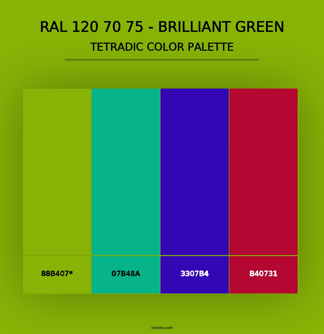 RAL 120 70 75 - Brilliant Green - Tetradic Color Palette