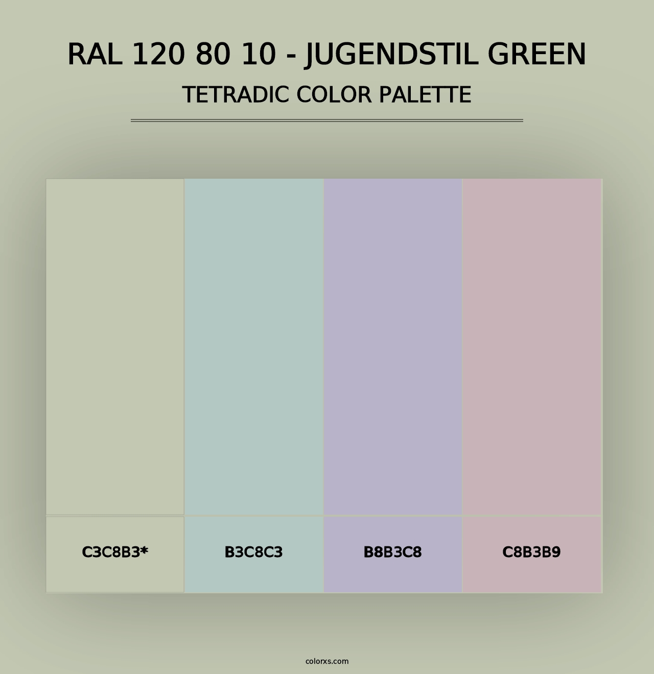 RAL 120 80 10 - Jugendstil Green - Tetradic Color Palette