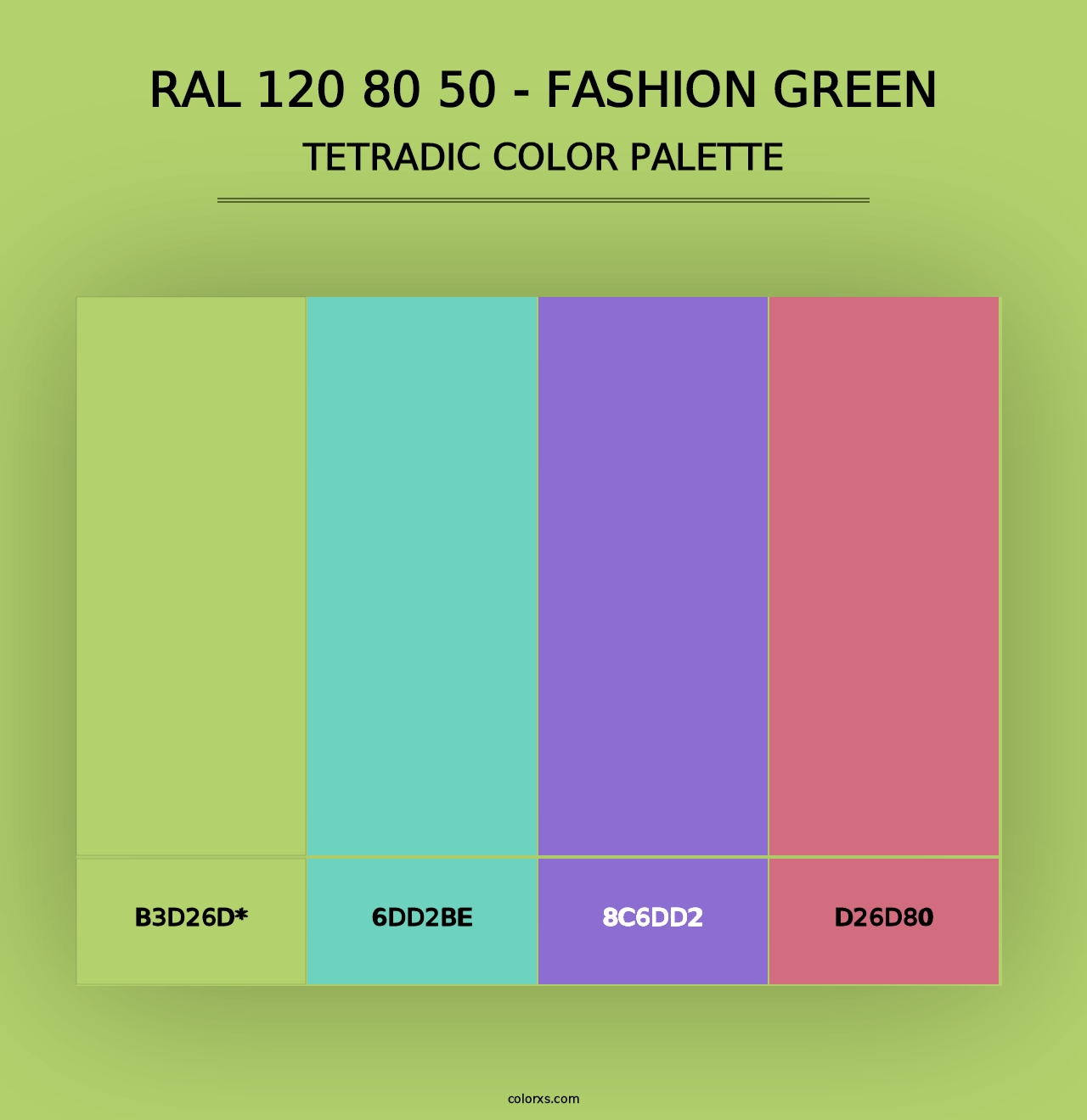 RAL 120 80 50 - Fashion Green - Tetradic Color Palette