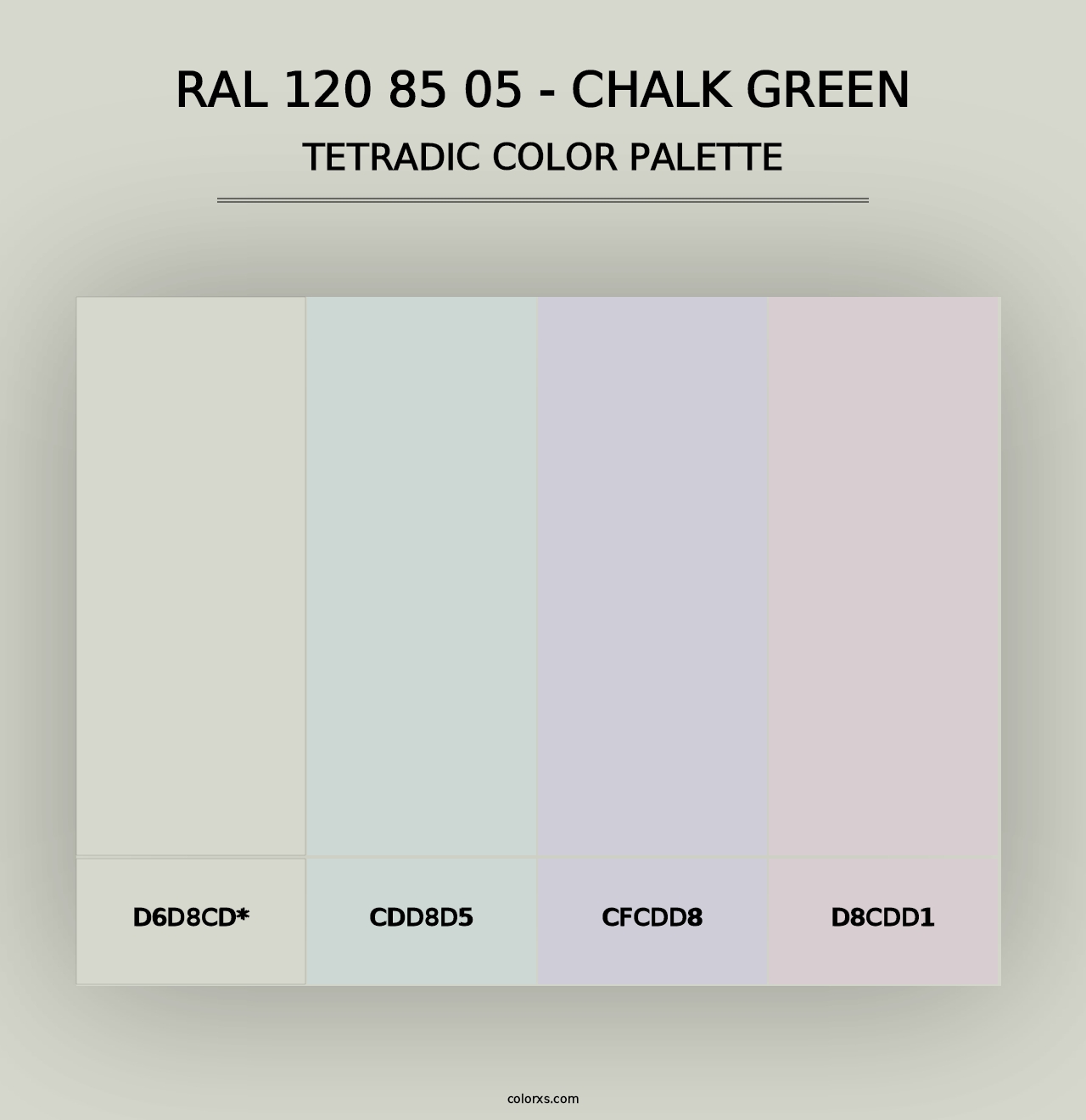 RAL 120 85 05 - Chalk Green - Tetradic Color Palette