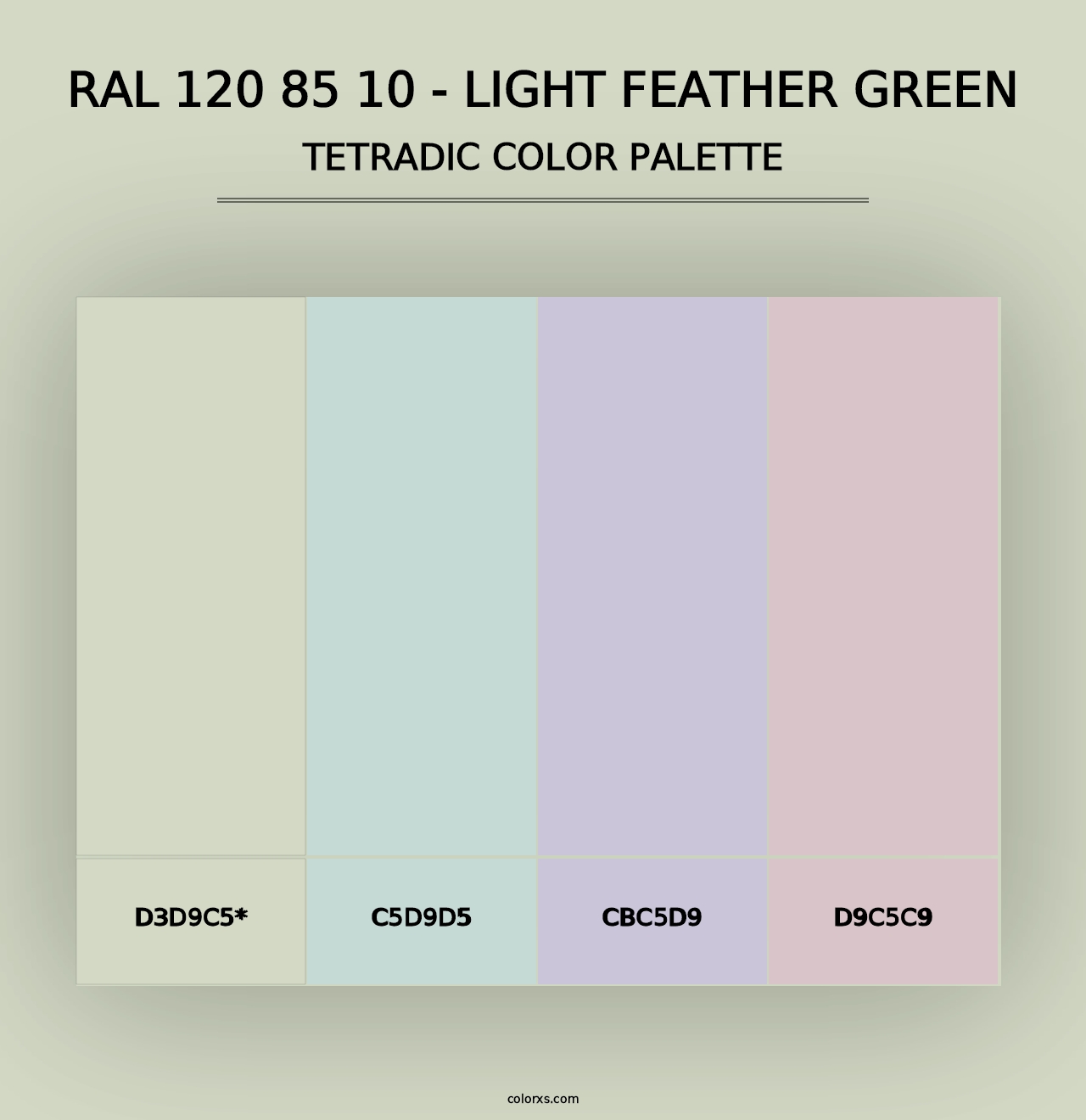 RAL 120 85 10 - Light Feather Green - Tetradic Color Palette