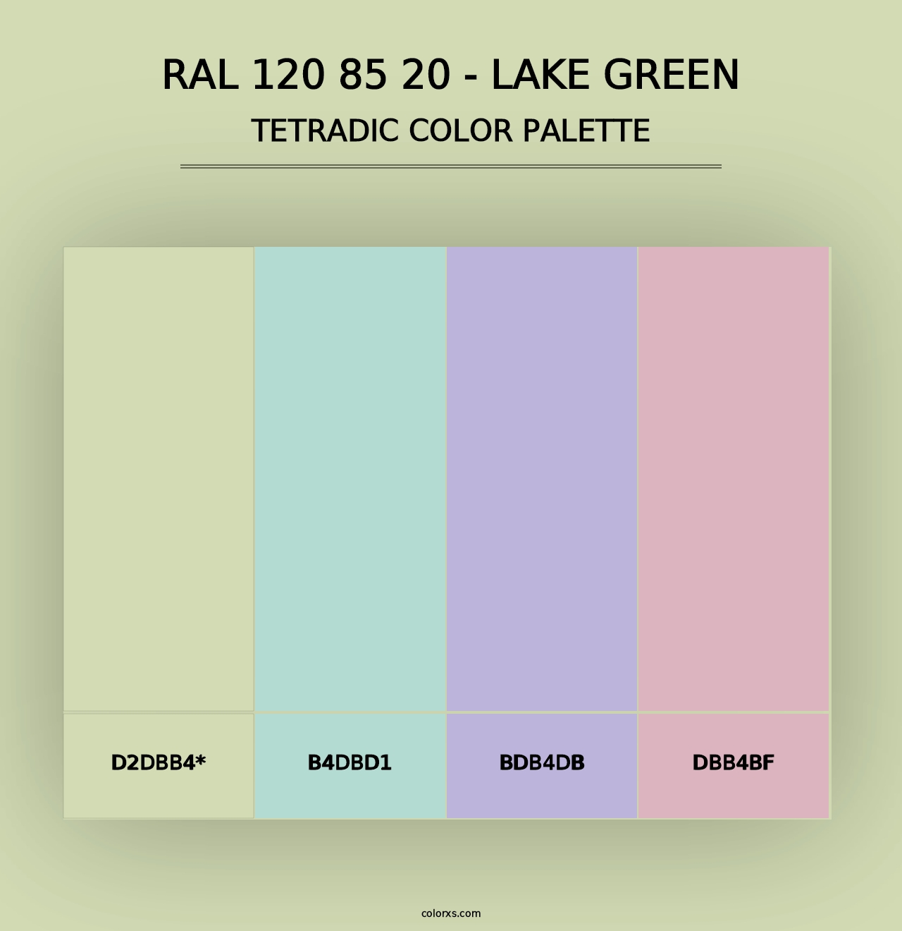 RAL 120 85 20 - Lake Green - Tetradic Color Palette