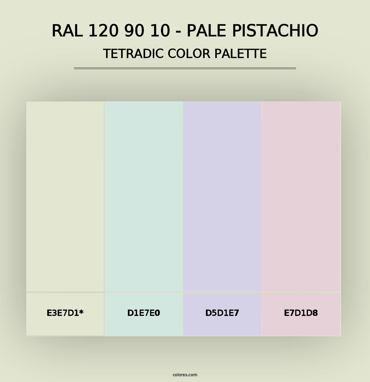 RAL 120 90 10 - Pale Pistachio - Tetradic Color Palette