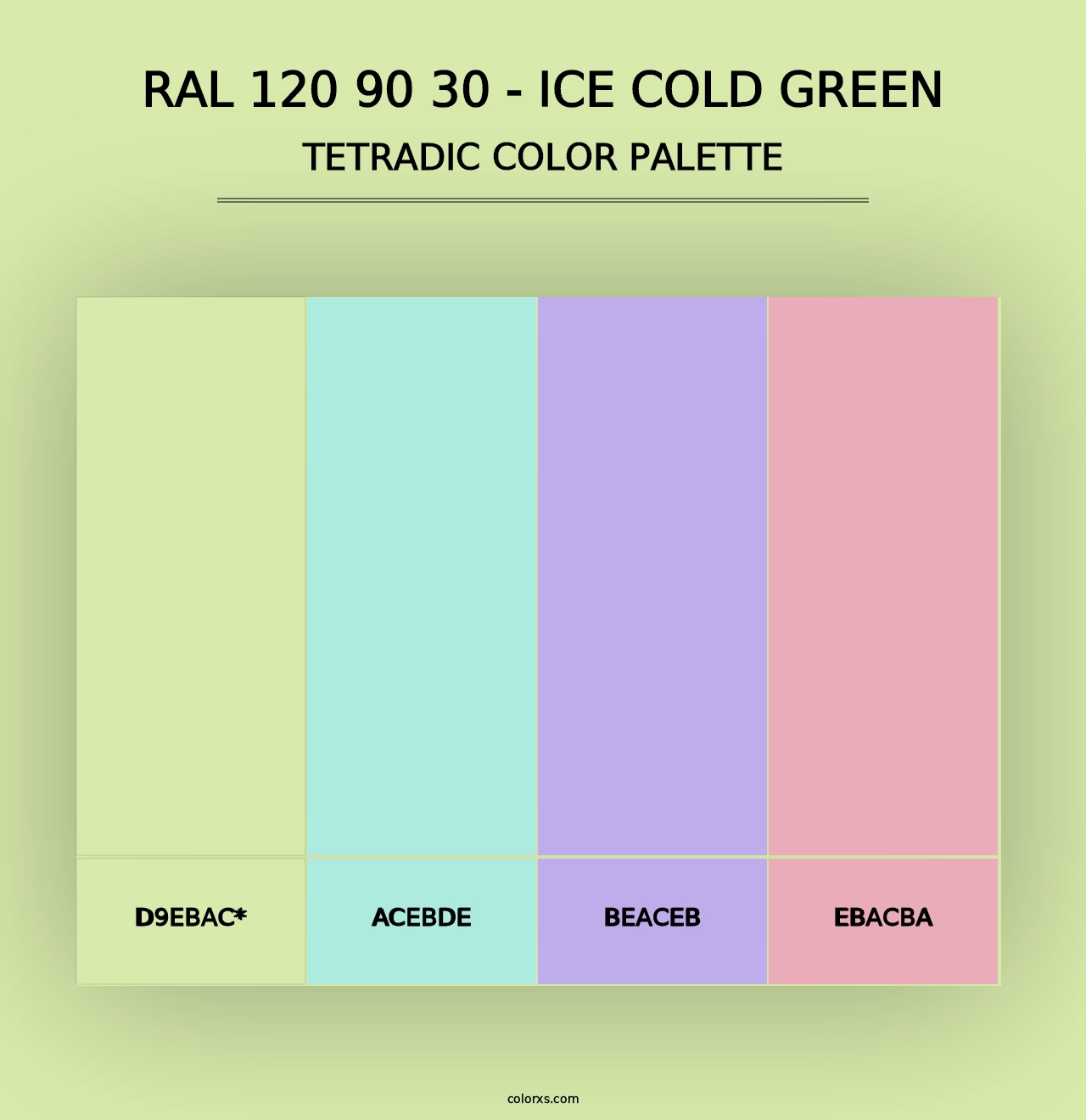 RAL 120 90 30 - Ice Cold Green - Tetradic Color Palette