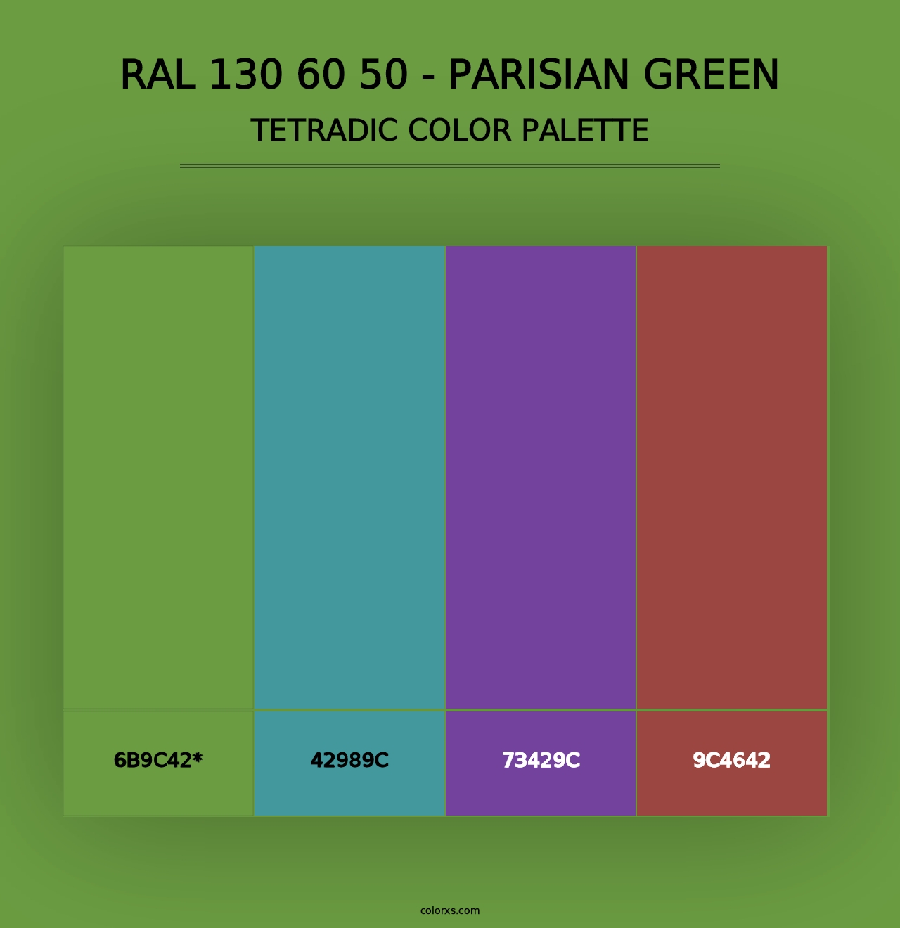 RAL 130 60 50 - Parisian Green - Tetradic Color Palette