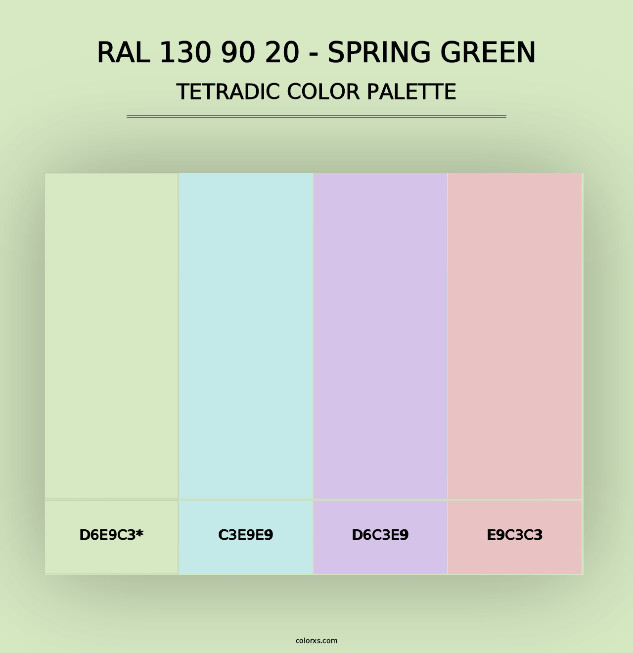 RAL 130 90 20 - Spring Green - Tetradic Color Palette