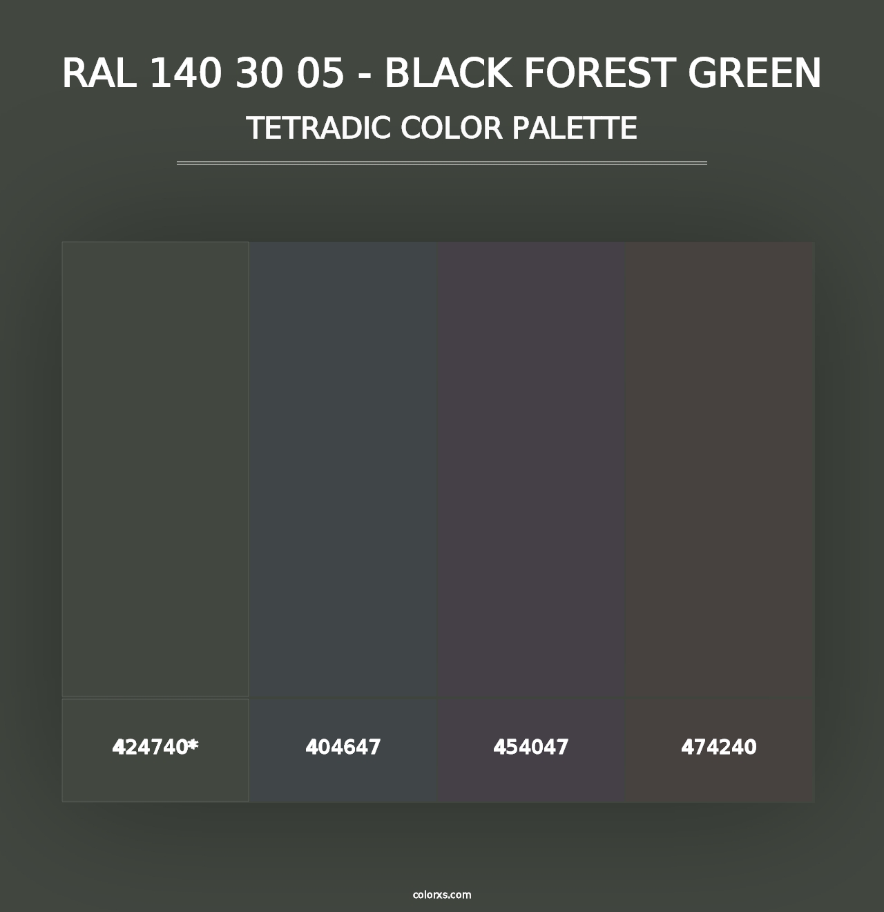 RAL 140 30 05 - Black Forest Green - Tetradic Color Palette