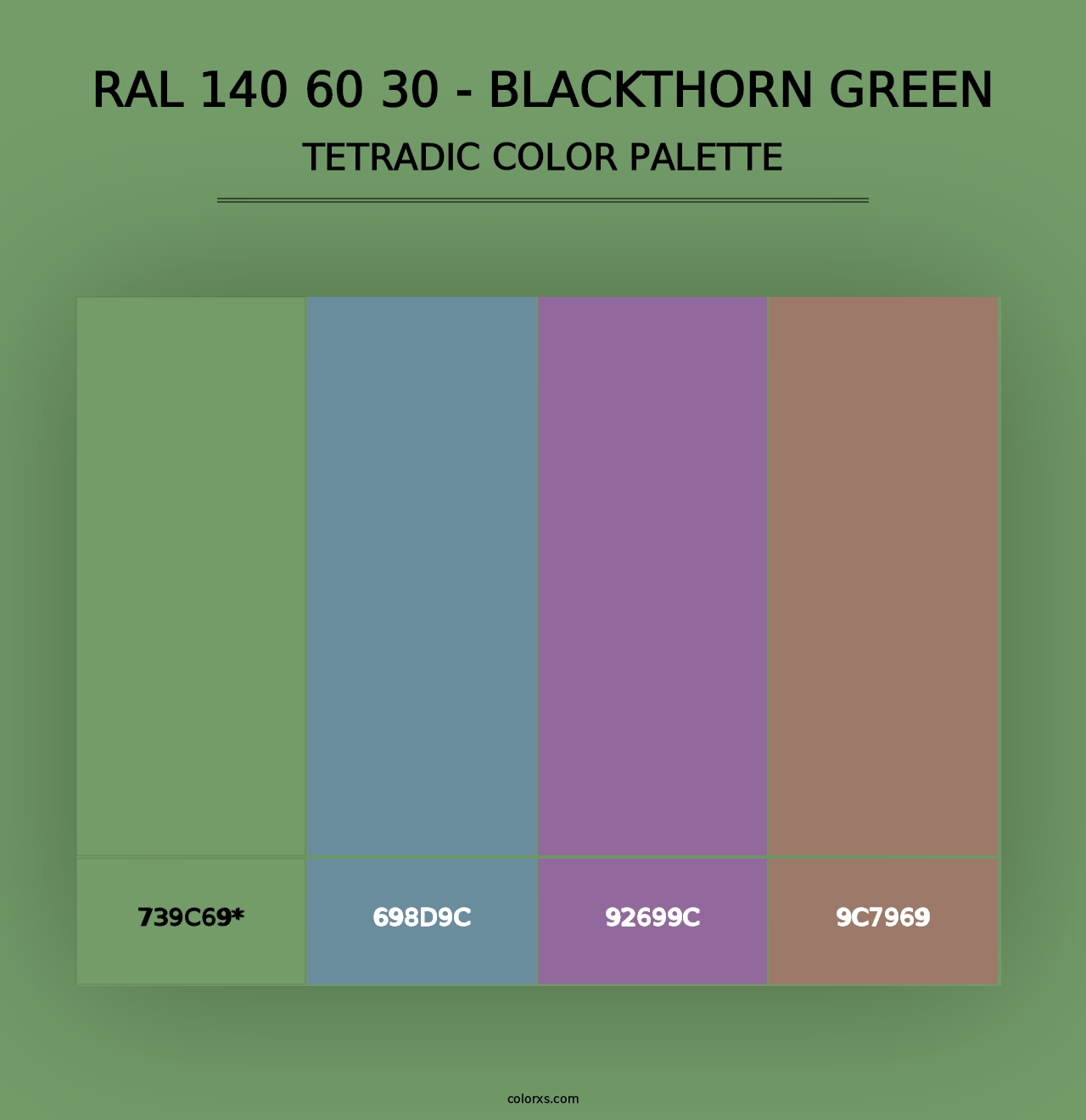 RAL 140 60 30 - Blackthorn Green - Tetradic Color Palette