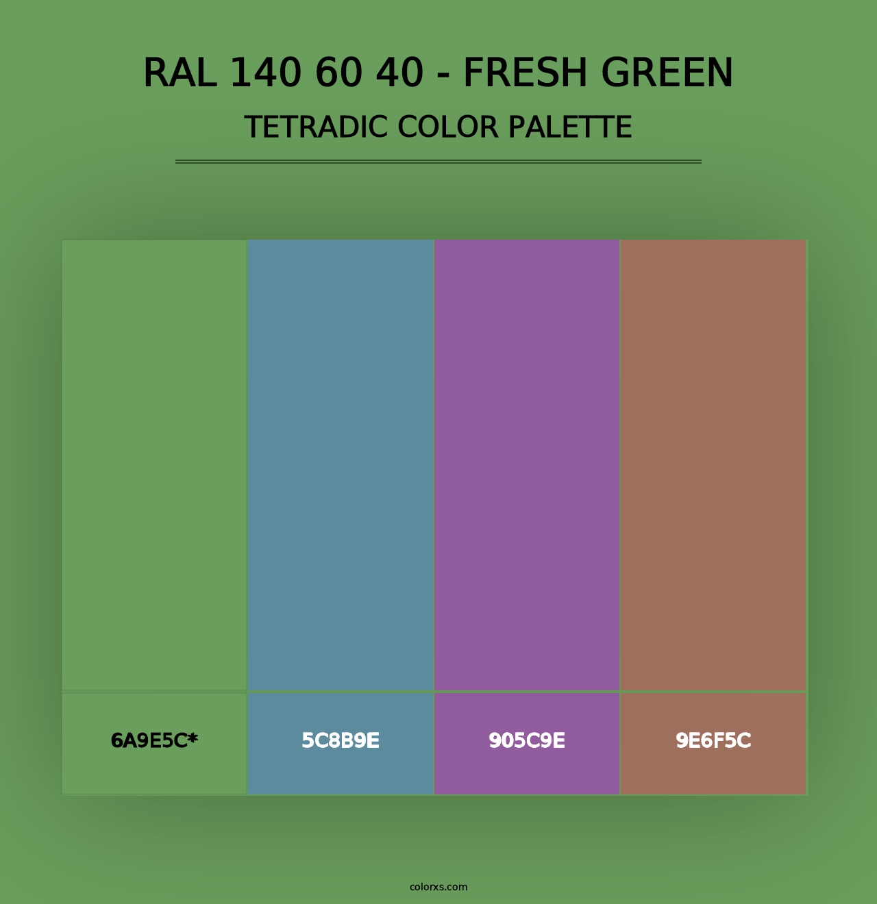 RAL 140 60 40 - Fresh Green - Tetradic Color Palette