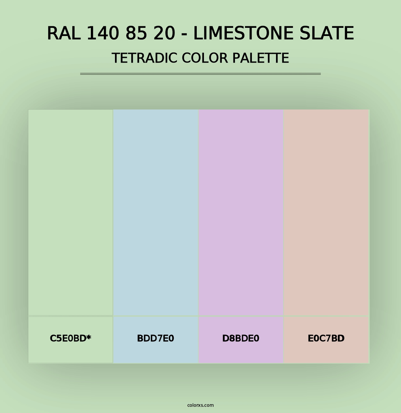 RAL 140 85 20 - Limestone Slate - Tetradic Color Palette