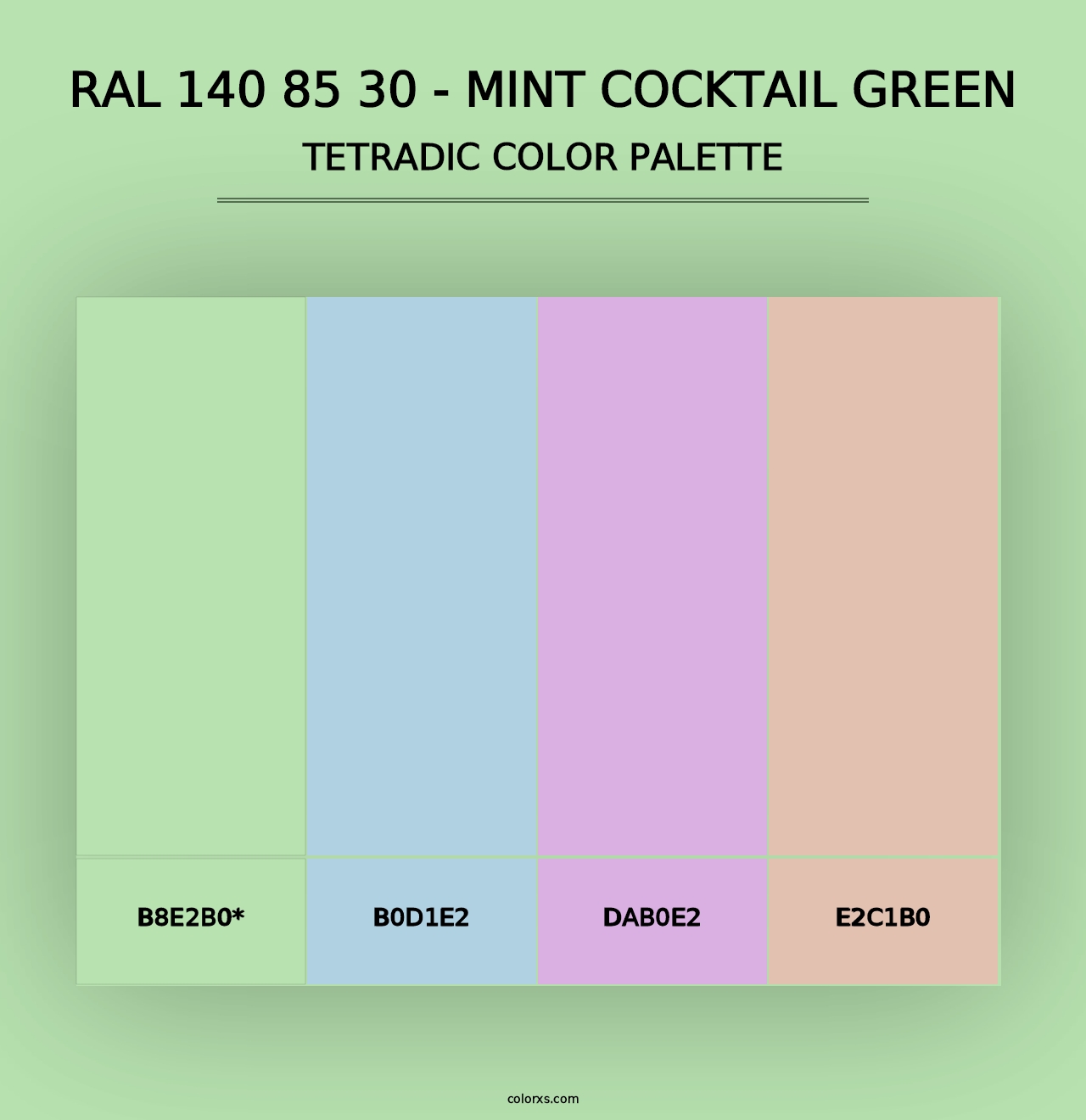 RAL 140 85 30 - Mint Cocktail Green - Tetradic Color Palette