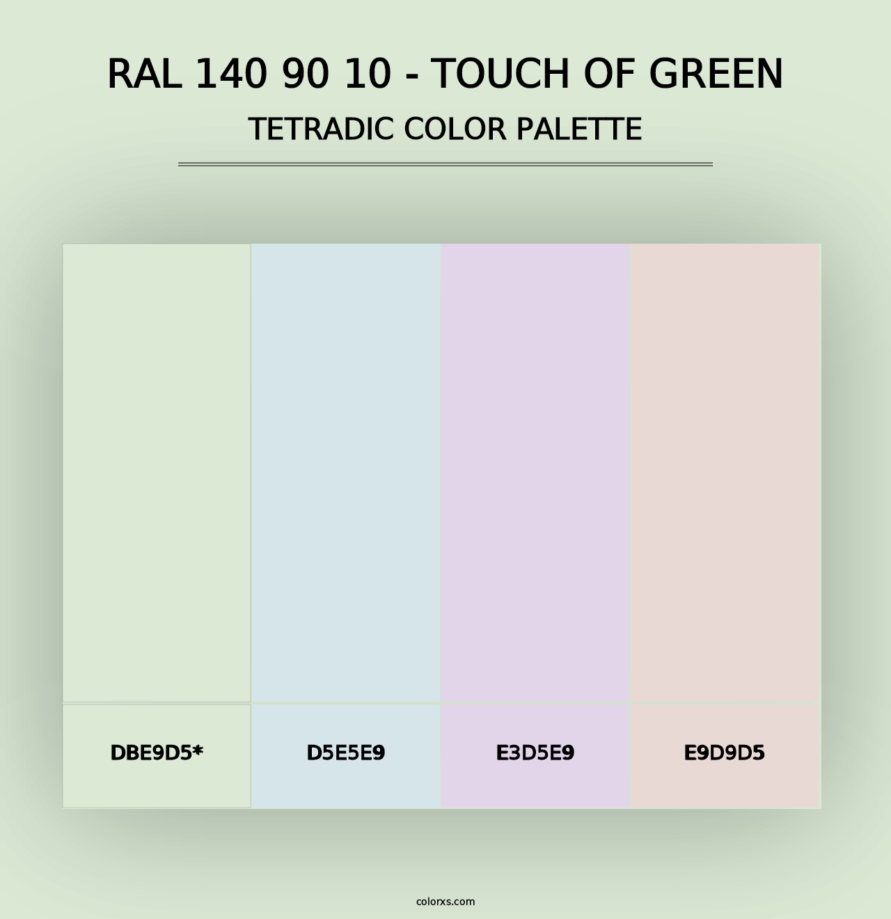 RAL 140 90 10 - Touch Of Green - Tetradic Color Palette