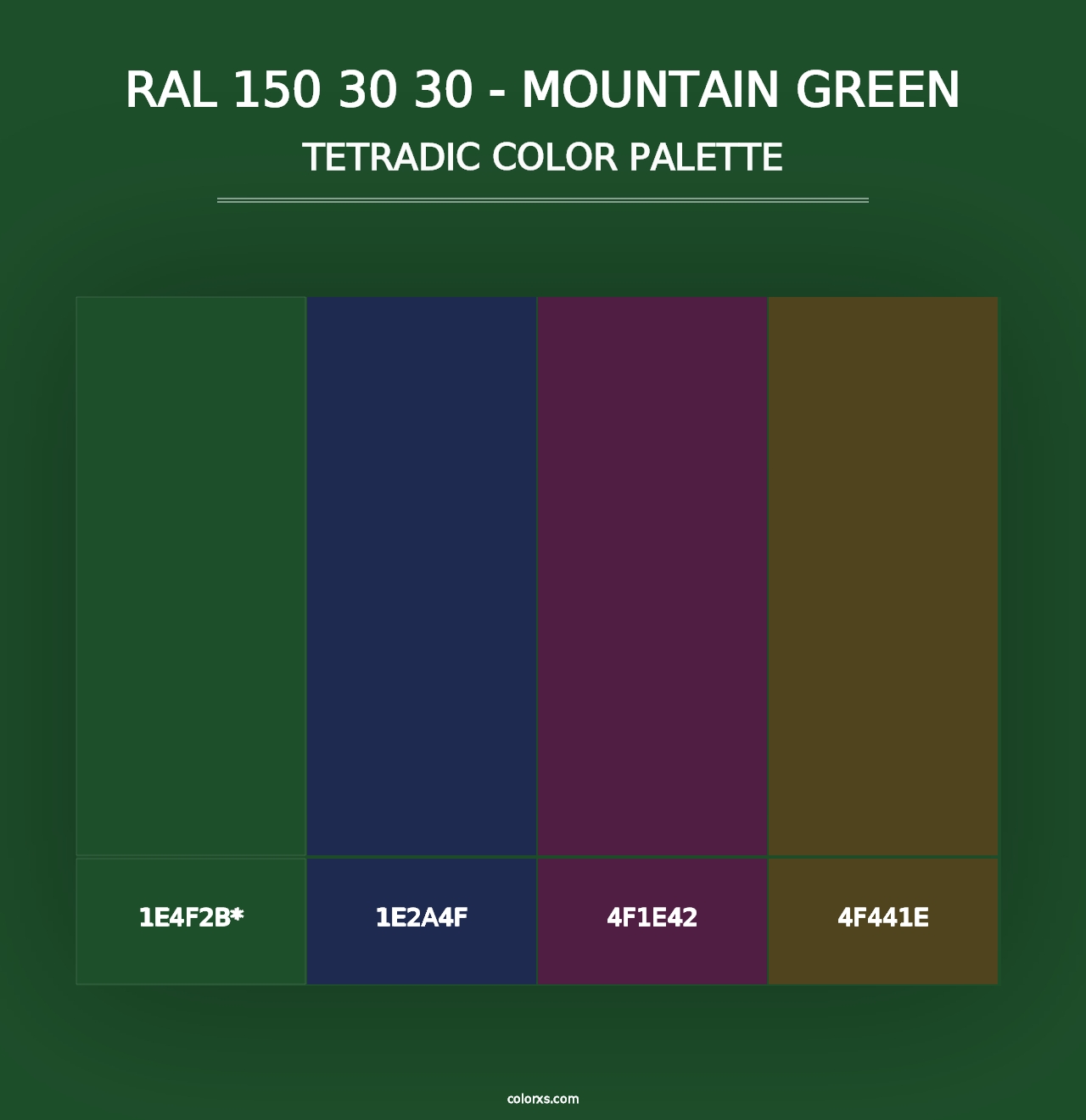 RAL 150 30 30 - Mountain Green - Tetradic Color Palette