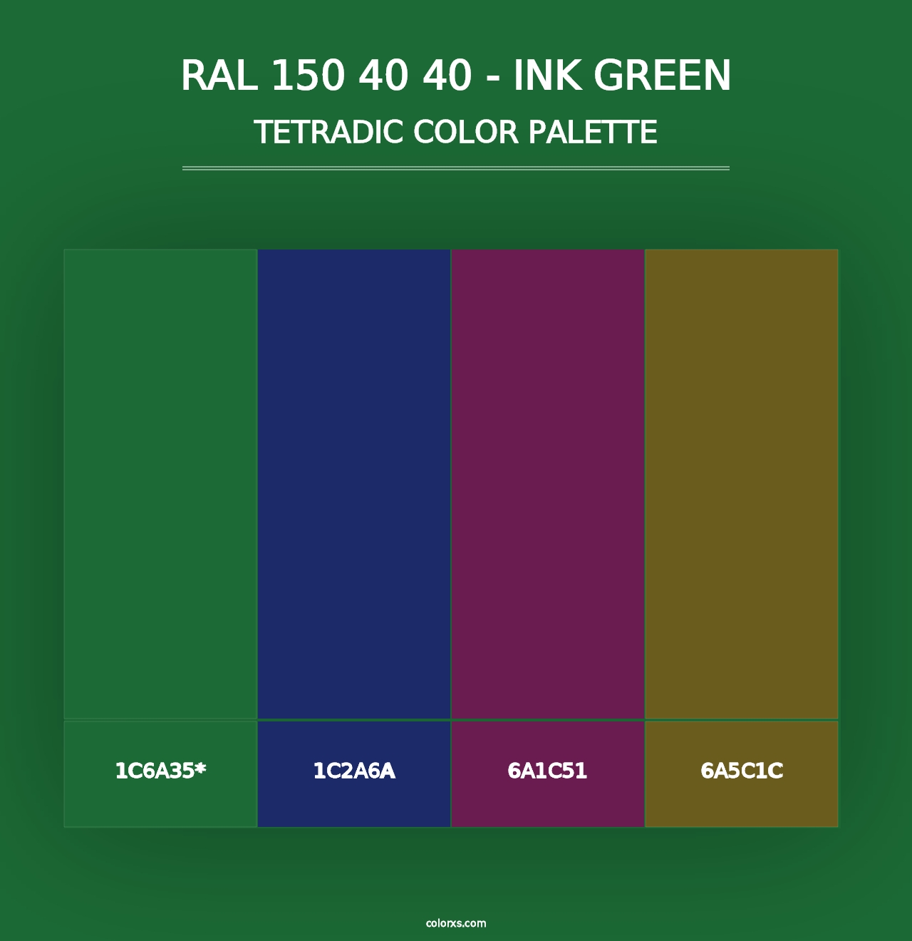 RAL 150 40 40 - Ink Green - Tetradic Color Palette