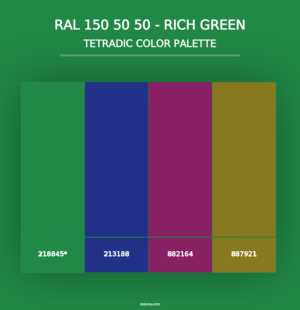 RAL 150 50 50 - Rich Green - Tetradic Color Palette