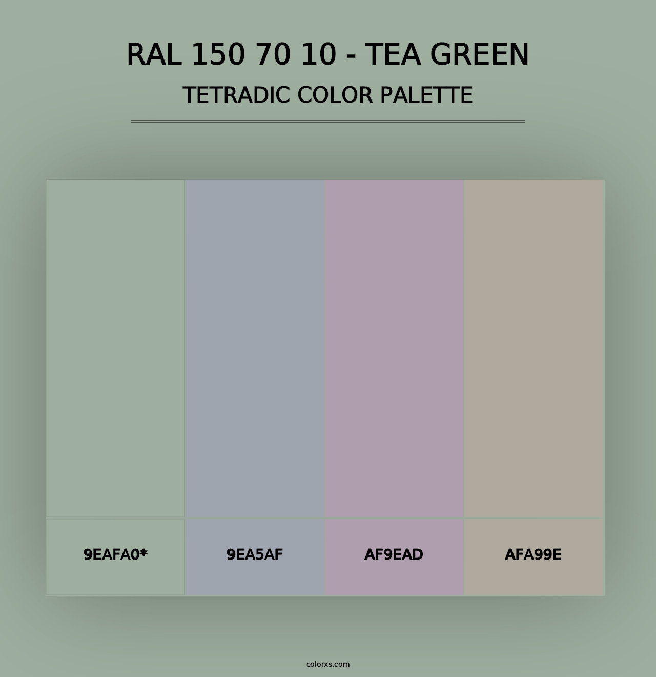 RAL 150 70 10 - Tea Green - Tetradic Color Palette