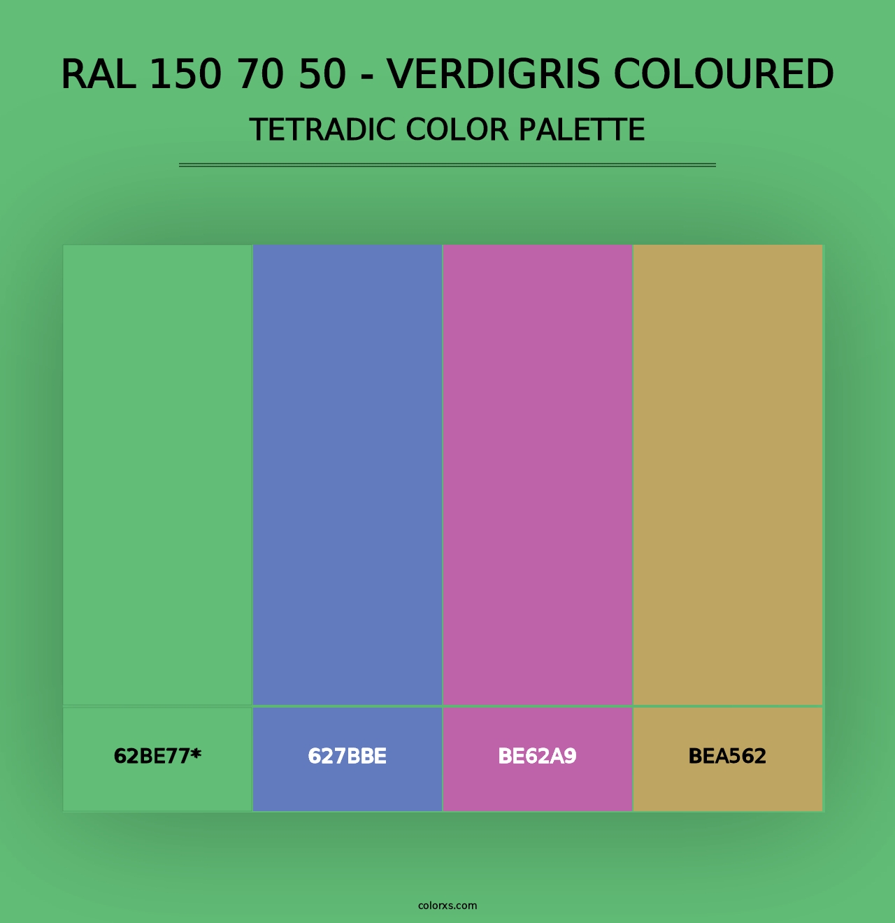 RAL 150 70 50 - Verdigris Coloured - Tetradic Color Palette