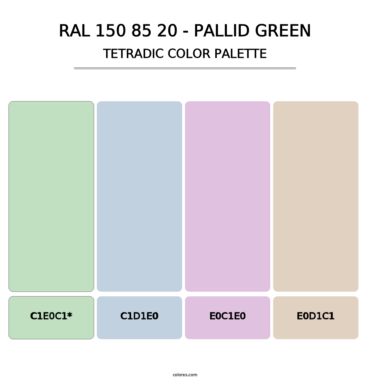 RAL 150 85 20 - Pallid Green - Tetradic Color Palette