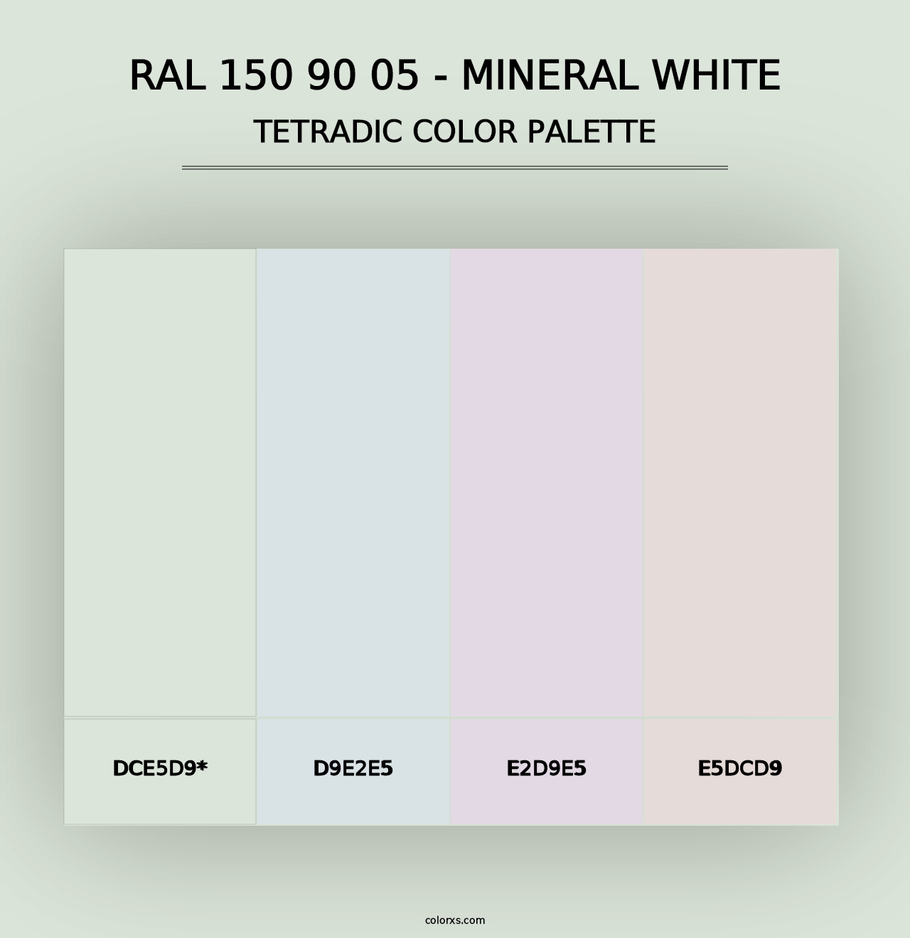 RAL 150 90 05 - Mineral White - Tetradic Color Palette