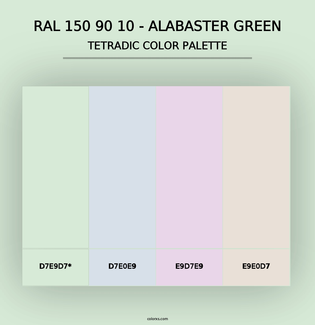 RAL 150 90 10 - Alabaster Green - Tetradic Color Palette